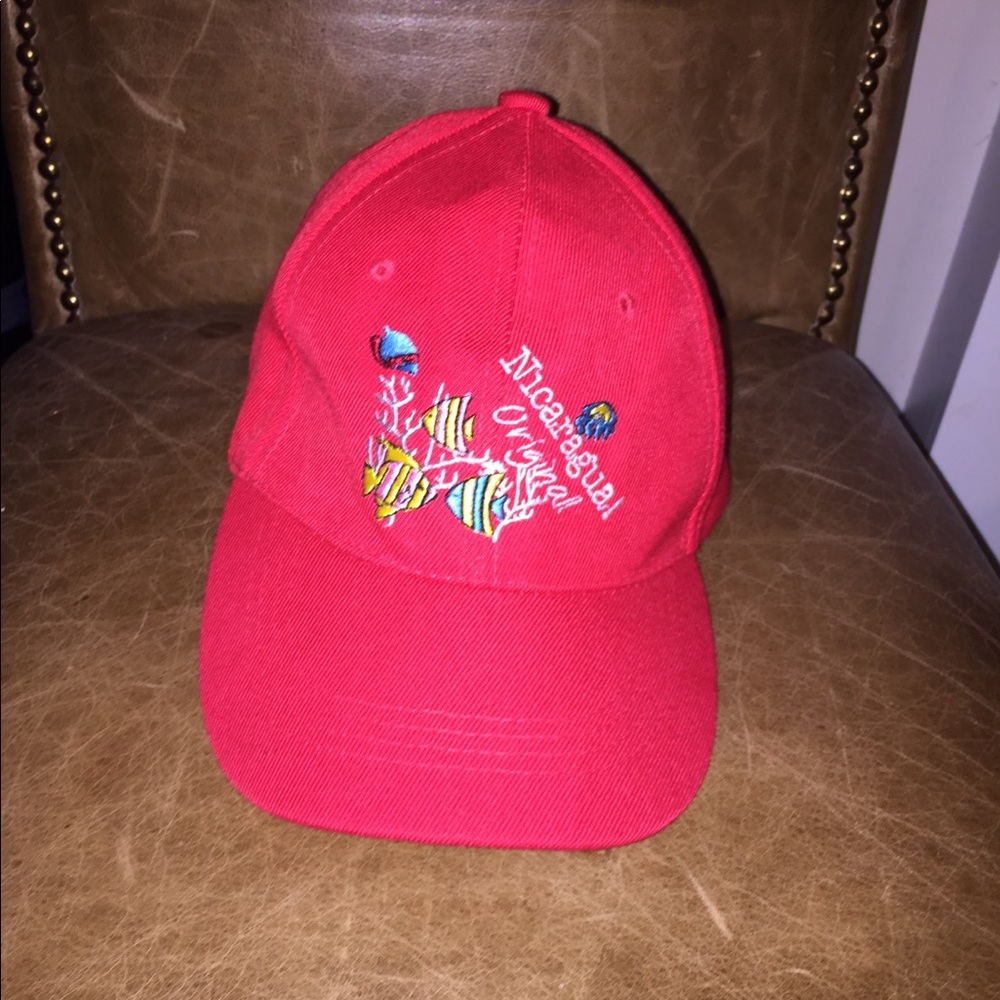 Vintage Nicaragua original Red Embroidered Ball cap
